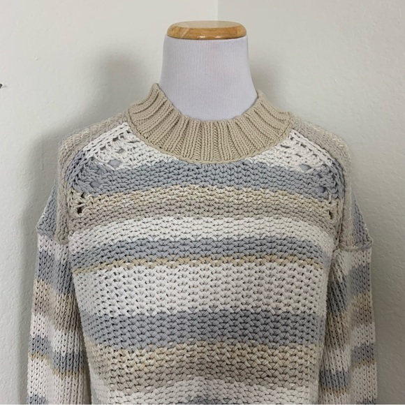 Free People Devon Gravity Combo Open Knit Cropped Crewneck Pullover Sweater - Picture 14 of 16